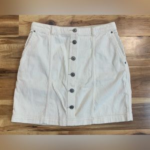 Abercrombie & Fitch Button Up Short Skirt Corduroy Size SM White